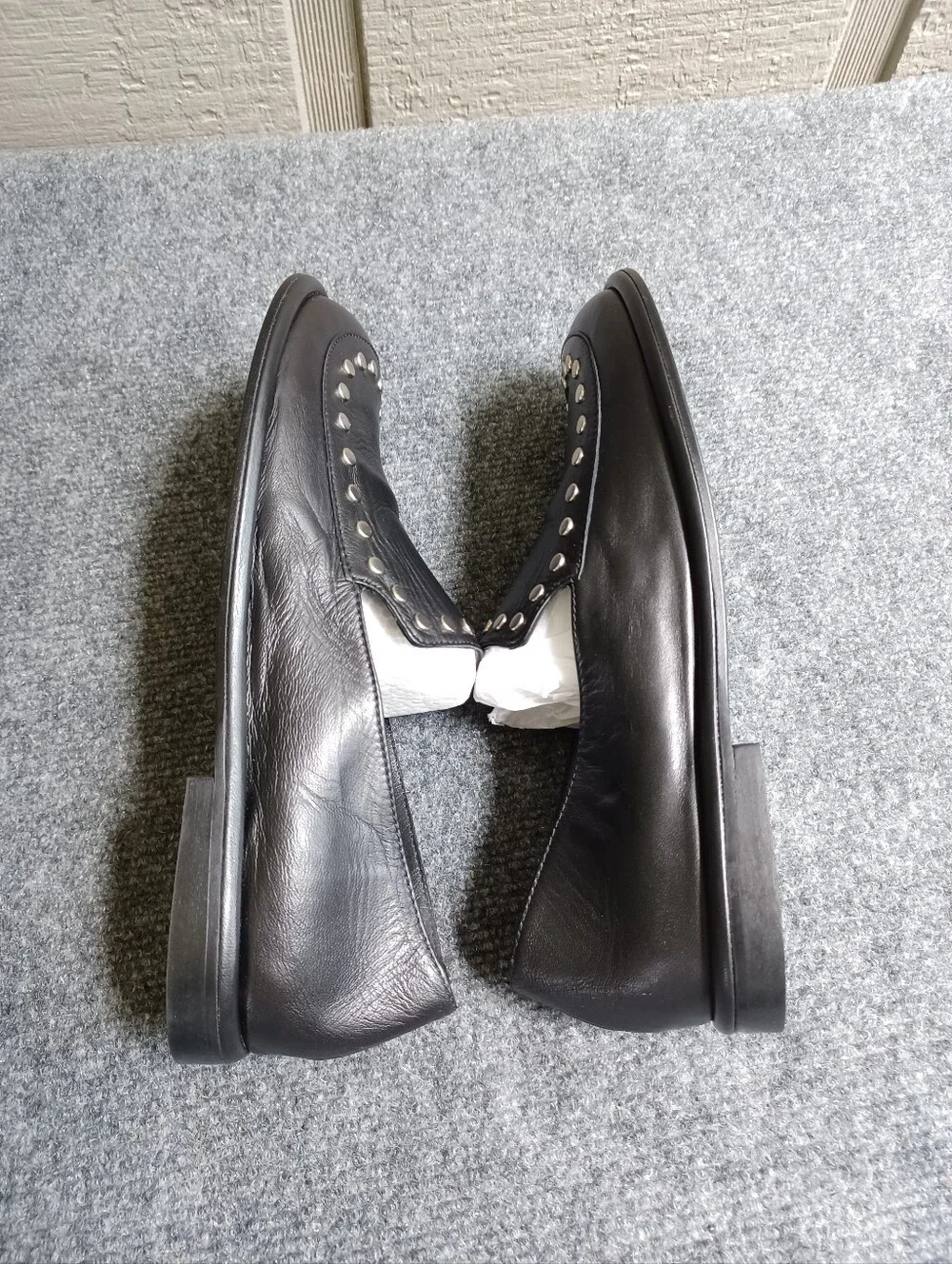 ME+EM Studded Travel Loafer Shoe Size 38 US 8 Women Leather Black Quiet Luxury